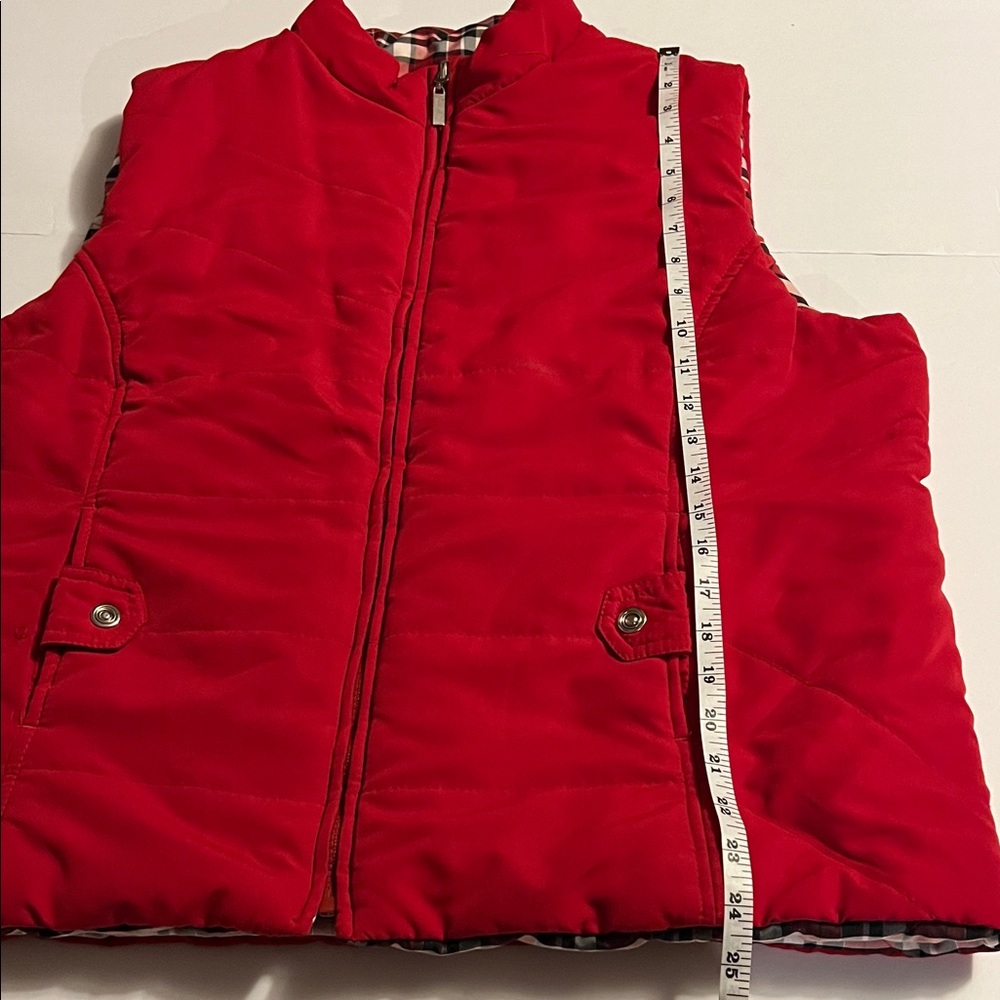 Karen Scott Vest Womens Size XL Red Sleeveless Full Zip Pockets Double Sided EUC - Picture 6 of 8